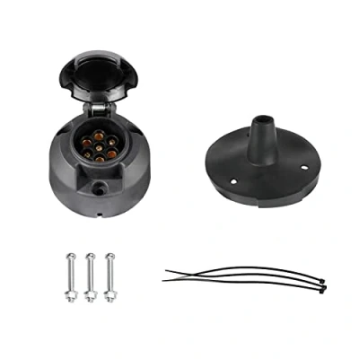 Afbeelding van BEIJISTAR Aanhanger stopcontact, 7 polig, met rubberen afdichting, 12 V, waterdicht, stekker voor caravan, camper, auto, boot