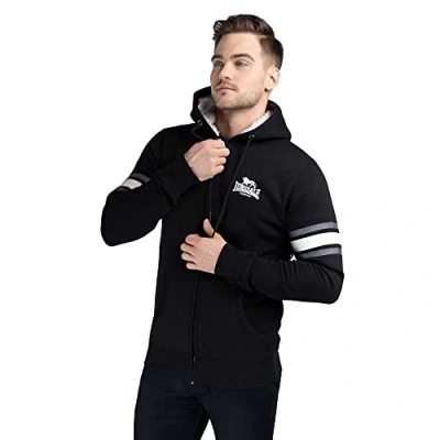 Afbeelding van Lonsdale Sweaterjack met capuchon en ritssluiting voor heren Slim Fit STRETE
