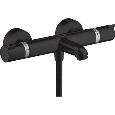 Afbeelding van Hansgrohe Ecostat Comfort badkraan thermostatisch met omstel koppelingen mat zwart