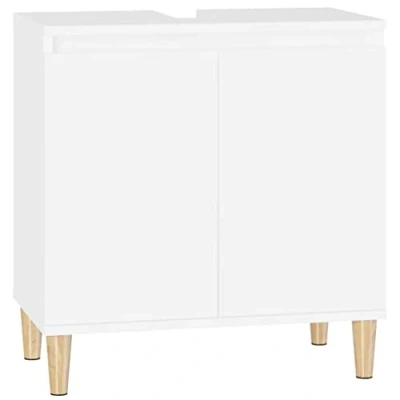 Afbeelding van Wastafelkast 58x33x60 cm bewerkt hout wit