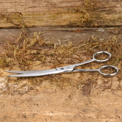 Afbeelding van Mars Coat King Solingen Trimschaar Professionele Roestvrijstalen Gebogen Schaar met Gepolijste Snijkanten circa 18 cm