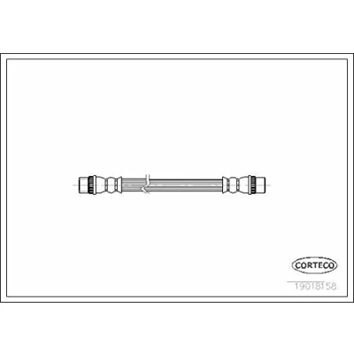 Afbeelding van CORTECO 19018158 Remslang voor en achter 185 RENAULT: Grand SCENIC 2, Kangoo II / Kangoo, CLIO 3