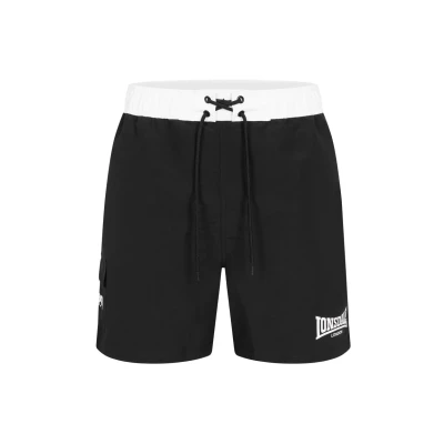 Afbeelding van Lonsdale Normale Passform Thorpe Zwemshorts, Heren, Maat: 3XL, Black white