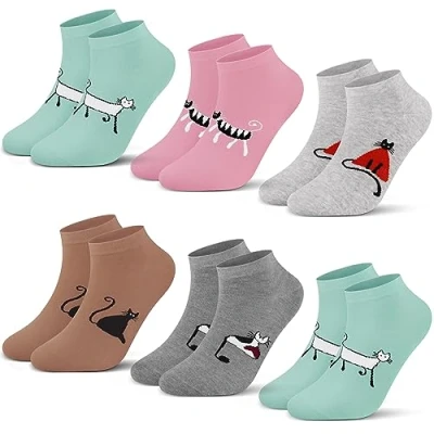 Afbeelding van L&amp;K II 92276 12 paar korte vrijetijdssokken voor dames en meisjes, van katoen, lente zomer, stuks model F