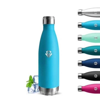 Afbeelding van Grsta Thermosfles 500 ml voor kinderen, BPA vrij, roestvrijstalen fles, lekvrij, thermosflessen, vacuüm geïsoleerd, schoolflessen, camping, kantoor, café, reizen