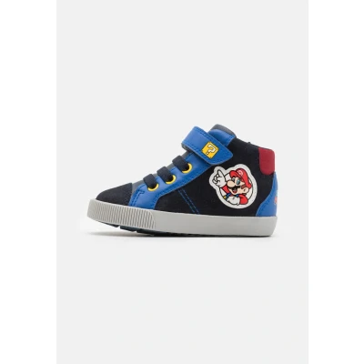 Afbeelding van Geox Nintendo Kilwi BOY Sneakers hoog voor kinderen, Maat: 23, Navy/royal Leer en imitatieleer