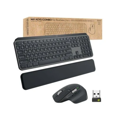 Image de Logitech MX Keys Combo for Business Ensemble clavier et souris rétroéclairé sans fil Bluetooth LE QWERTY Italien graphite