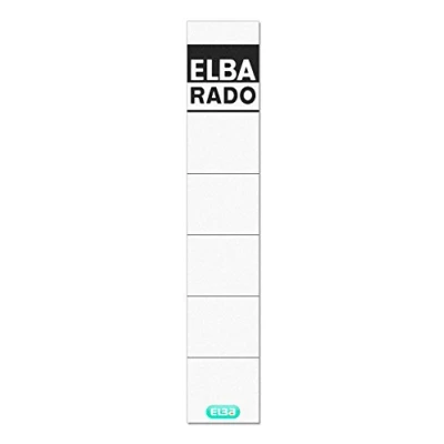 Afbeelding van Rugetiket Elba smal 34x190mm zelfklevend wit/grijs