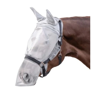 Afbeelding van Waldhausen Vliegenmasker Premium met Oren Silver Grey Pony
