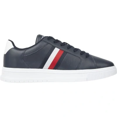 Afbeelding van Tommy Hilfiger Supercup Stripes Sneakers laag, Heren, Maat: 42, Desert sky Leer