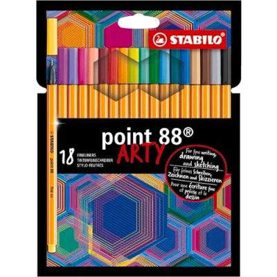 Afbeelding van STABILO Point 88 Fineliner ARTY Etui 18 kleuren