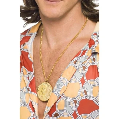 Afbeelding van Dressing Up &amp; Costumes Party Accessories Gold Metal Medallion On Chain