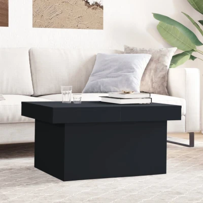 Afbeelding van Salontafel 80x55x40 cm bewerkt hout zwart