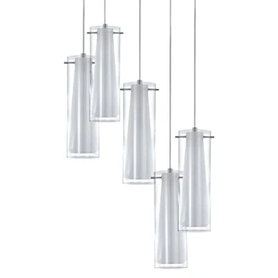 Afbeelding van EGLO Pinto Hanglamp 5 Lichts Chroom Helder, Wit
