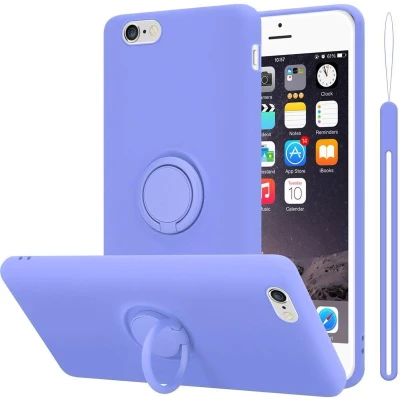 Afbeelding van Cadorabo Hoesje geschikt voor Apple iPhone 6 / 6S in LIQUID LICHT PAARS Beschermhoes van flexibel TPU silicone Case Cover met ring
