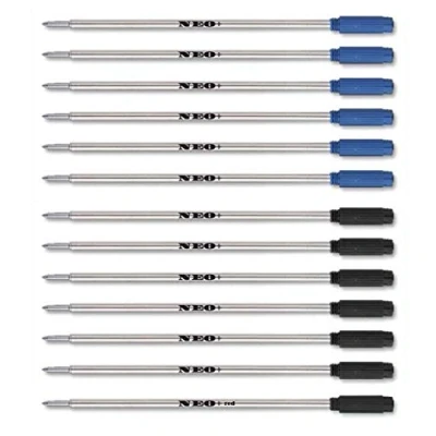 Afbeelding van 8513 balpenvullingen compatibel met Cross Pen 6 x BLUE INK + BLACK 1 Red