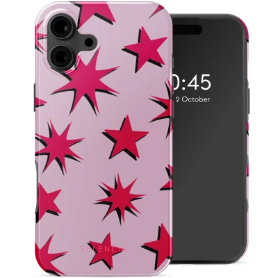 Afbeelding van Selencia Hoesje Geschikt voor iPhone 16 Vivid Backcover MagSafe Stars Rubine Red Light Pink