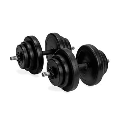 Afbeelding van VirtuFit Verstelbare Dumbbellset Halterset Gewichten 2 Vinyl Dumbbells van 14kg 28 kg