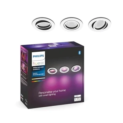 Afbeelding van Philips Hue Centura inbouwspot wit en gekleurd 3 pack rond GU10