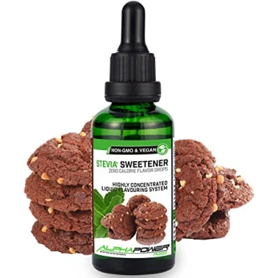 Afbeelding van ALPHAPOWER FOOD Stevia smaakdruppels chocolade en pindakaas natuurlijk voedselaroma I zoetstof vloeibaar sterk geconcentreerd 1 x 50 ml