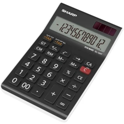 Afbeelding van Citizen Sh El124Twh Calculator Sharp Zwart Wit Desk 12 Digit