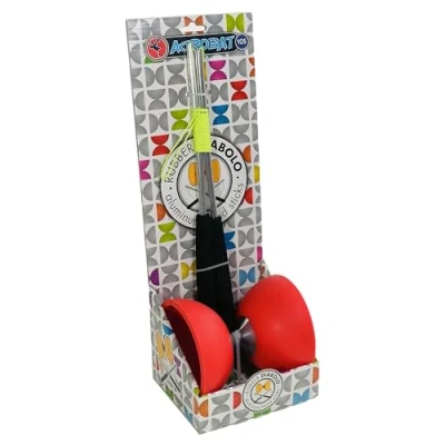Afbeelding van Diabolo rood met aluminium stokken 105 mm doorsnede