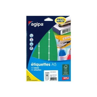Image de APLI Agipa Adhésif permanent vert 24 x 33.5 mm 320 étiquette(s) (10 feuille(s) 32) étiquettes