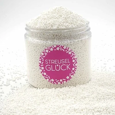 Afbeelding van Just Pure White 180 g suikerparels, taartdecoratie, kinderverjaardag, Kerstmis, cupcake, muffins, taartdecoratie