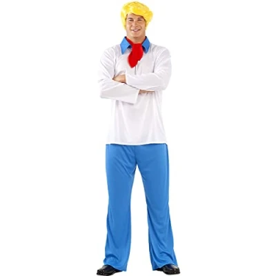 Afbeelding van FUNIDELIA Fred Kostuum voor mannen Scooby Doo Maat: Standaard