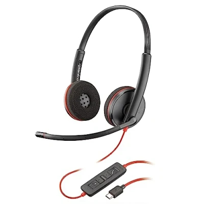 Afbeelding van Poly Blackwire 3220 bedrade hoofdtelefoon, ruisonderdrukking, stereo design, verbinding met pc/Mac via USB C of A, werkt teams, zoom