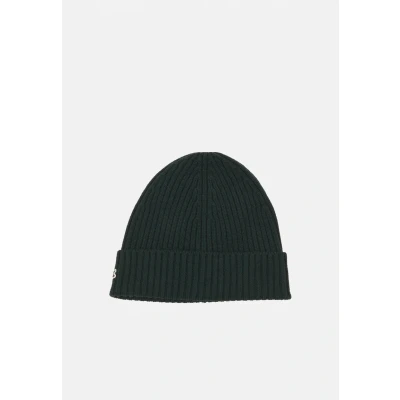 Afbeelding van Lacoste Knitted Muts Wol Donkergroen Heren Suitable Herenkleding