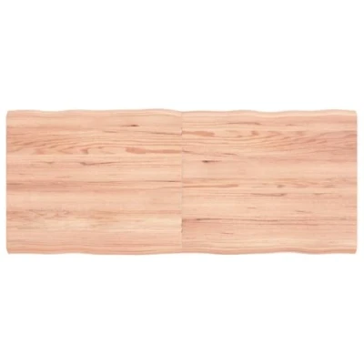 Afbeelding van Tafelblad natuurlijke rand 120x50x4 cm eikenhout lichtbruin