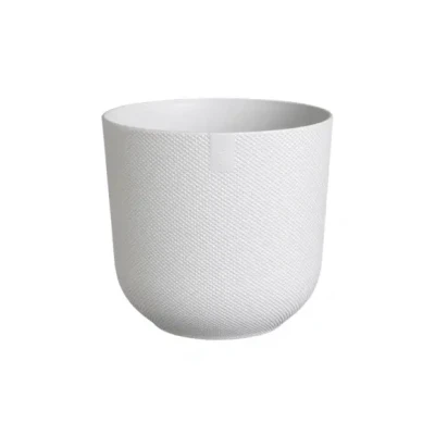 Afbeelding van Elho Jazz Rond 35 Bloempot voor Binnen Woondecoratie van 100% Gereycled Plastic Ø 34.5 x H 32.2 cm Zijdewit