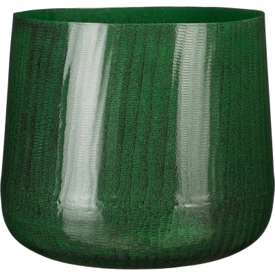 Afbeelding van Mica Decorations Bloempot Benson 26x26x24 cm Ijzer Donkergroen