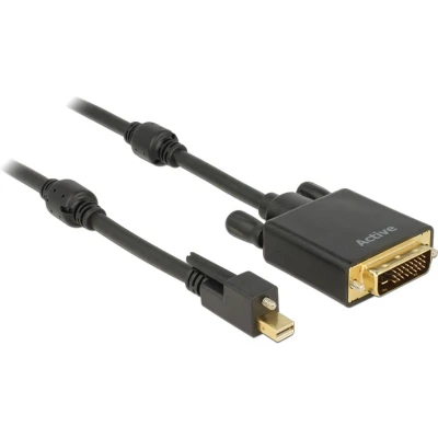 Afbeelding van Premium Mini DisplayPort 1.2 naar DVI actieve kabel (4K 30 Hz) / zwart 1 meter