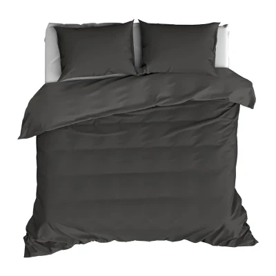 Image de de Witte Lietaer Olivia housse couette 2 personnes (200x200 cm + taies d&#039;oreiller) Noir