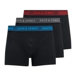 Afbeelding van Jack &amp; Jones Junior Jacwaistband Trunks 3PACK Onderbroeken voor kinderen, Maat: 164, Asphalt/hawaiian ocean/fiery red