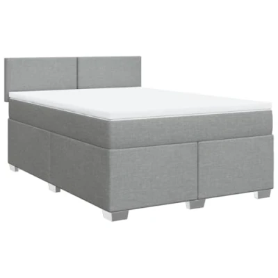 Afbeelding van vidaXL Boxspring met matras stof lichtgrijs 160x200 cm