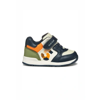 Afbeelding van Geox Rishon Sneakers laag voor kinderen, Maat: 24, Navy light orange Kunststof/ textiel