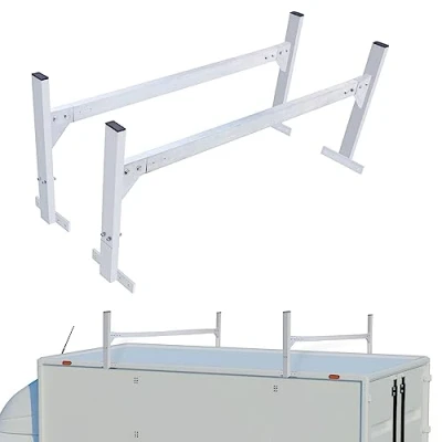 Afbeelding van VEVOR 22 x 206 56 cm 2 Stuks Dakladderrekken, Gelegeerd Staal, Max. 181 kg, Uitschuifbare Lengte en Hoogte, Met Gegalvaniseerd Oppervlak Sterke Grip