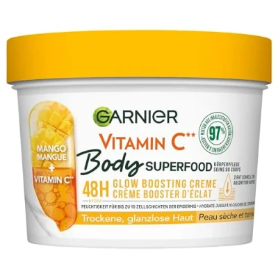 Afbeelding van Garnier Voedende lichaamsverzorging voor doffe en droge huid, lichaamsboter met mango vitamine C, maximaal 48 uur hydratatie, 1 x 380 ml