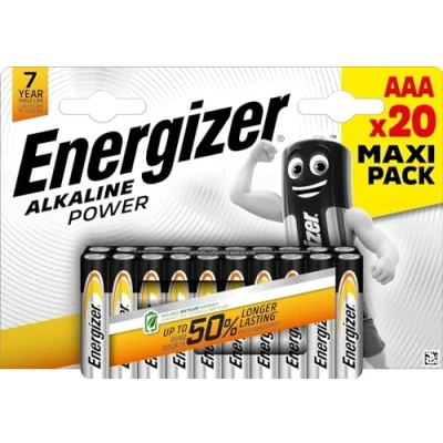 Afbeelding van Energizer Batterijen Alkaline Power LR03 AAA 1.5 V 20 Stuks