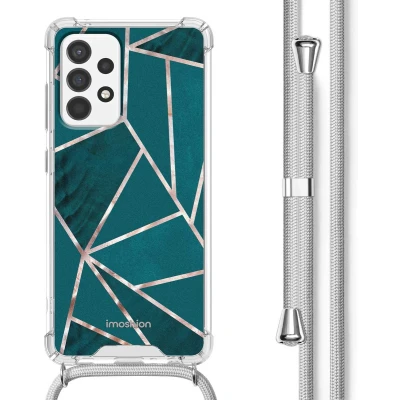 Afbeelding van iMoshion Hoesje Geschikt voor Samsung Galaxy A52 (5G) / A52s (4G) met Koord Design Meerkleurig Petrol Green Graphic