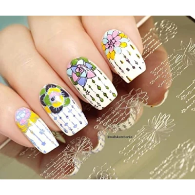 Afbeelding van Kads Nail Art markeerplaat motief bloem en natuur