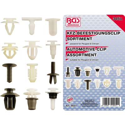 Afbeelding van BGS Assortiment bevestigingsclips voor Peugeot, Citroen 345 delig