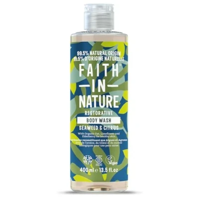 Afbeelding van Faith In Nature Natuurlijke douchegel met algen en citrusvruchten, ontgifting, veganistisch zonder dierproeven, SLS parabenen, 400 ml