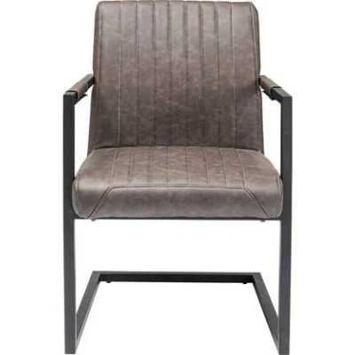 Afbeelding van Stoel met armleuning Cantilever Thamos bruin Kare Design