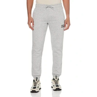 Afbeelding van JACK &amp; JONES heren vrijetijdsbroek JJIGORDON JJNEWSOFT SWEAT PANT GMS NOOS, grijs melange, XXL