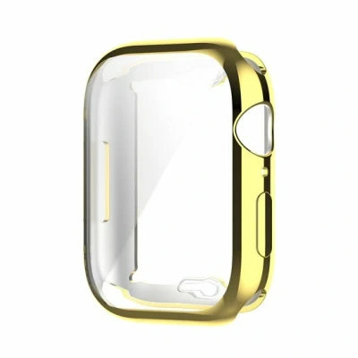 Afbeelding van Apple watch Siliconen case (volledig beschermd) 41mm Goud Geschikt voor