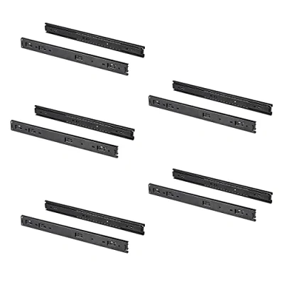 Afbeelding van Emuca Laderails met kogellagers, 45 mm x 250 mm, 5 paar glijrails, zwart